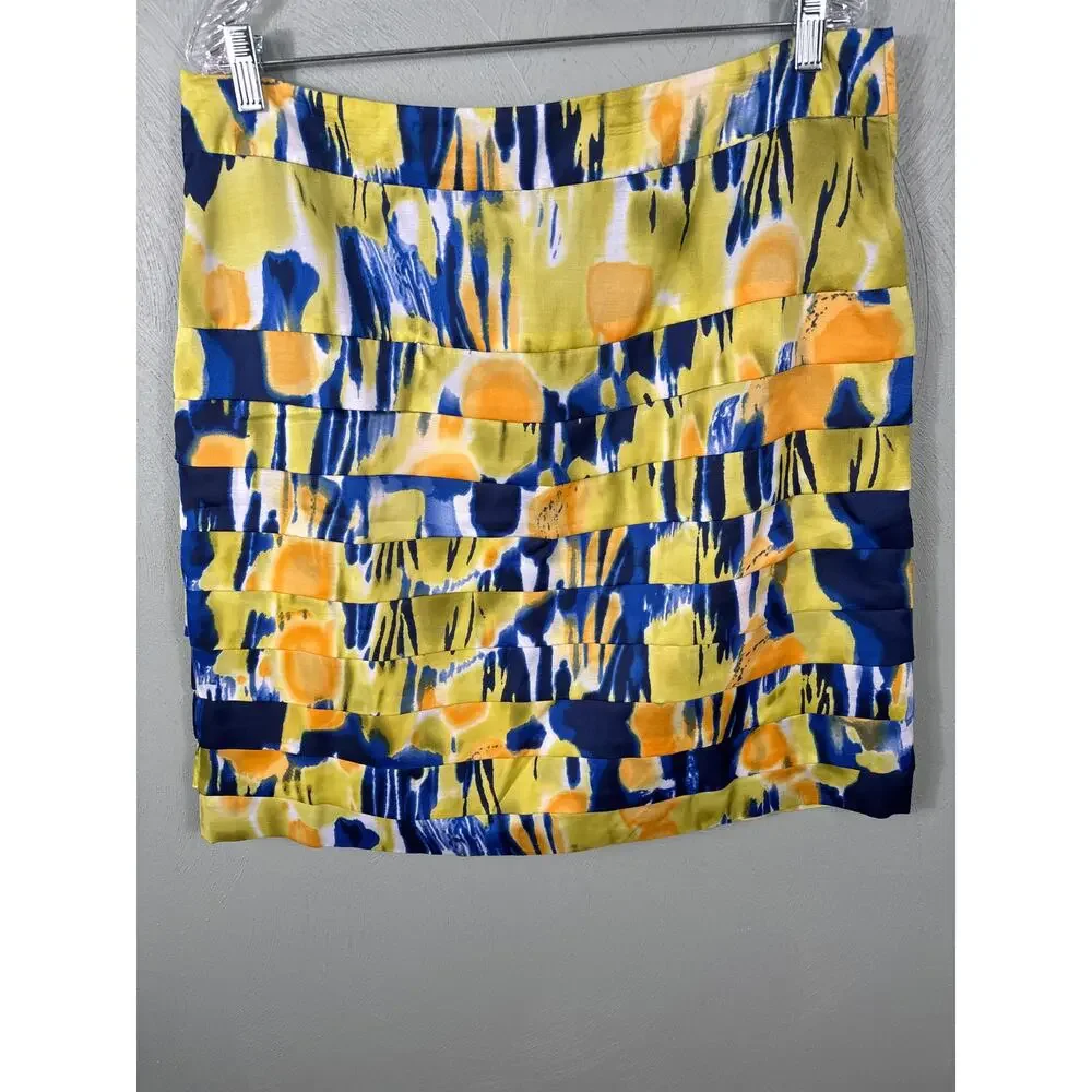 Calvin Klein Women's Size 16 Multicolor Abstract Graphic Tiered Pencil Skirt NWT